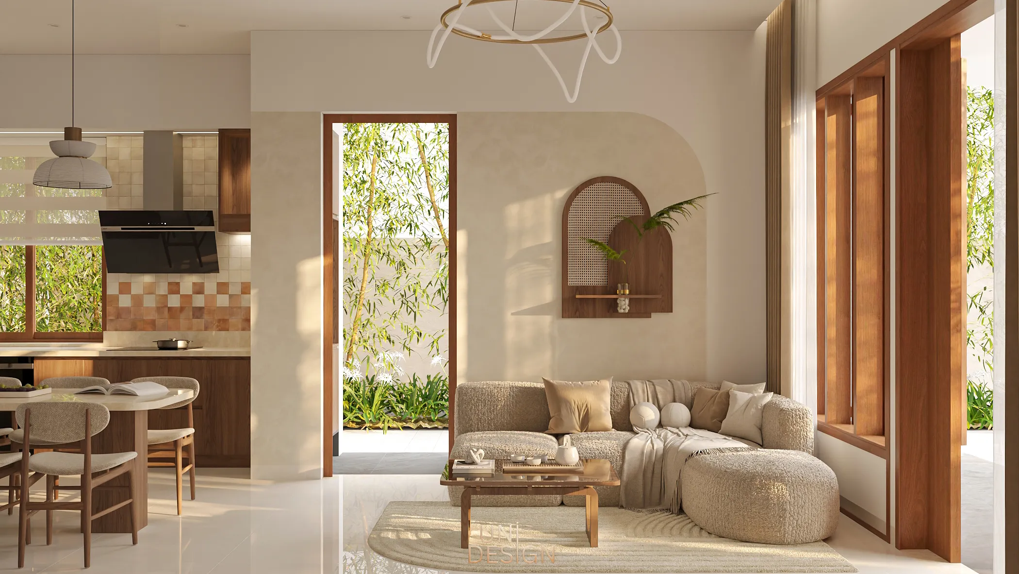 Nội thất nhà phố mộc mạc hiện đại Bà Rịa