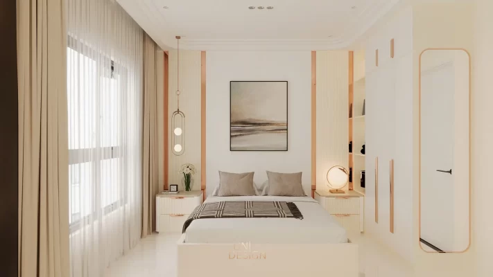 Sắc kem nhẹ nhàng trong nội thất căn hộ
