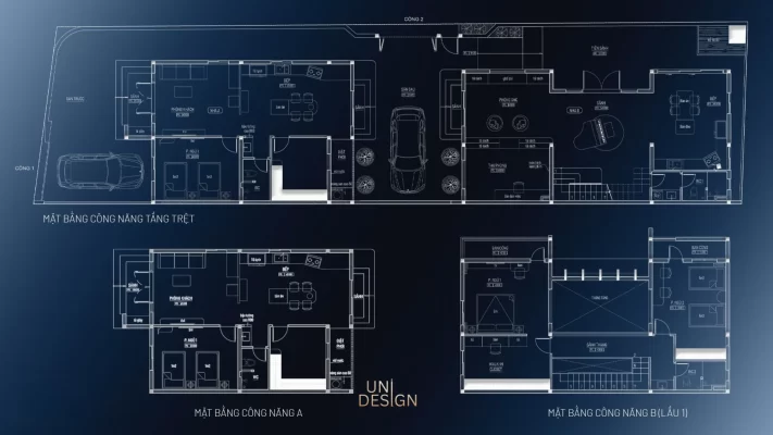 Mặt bằng công năng nội thất biệt thự Bà Rịa Uni Design