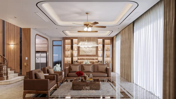 Nội thất biệt thự sang trọng hiện đại gỗ