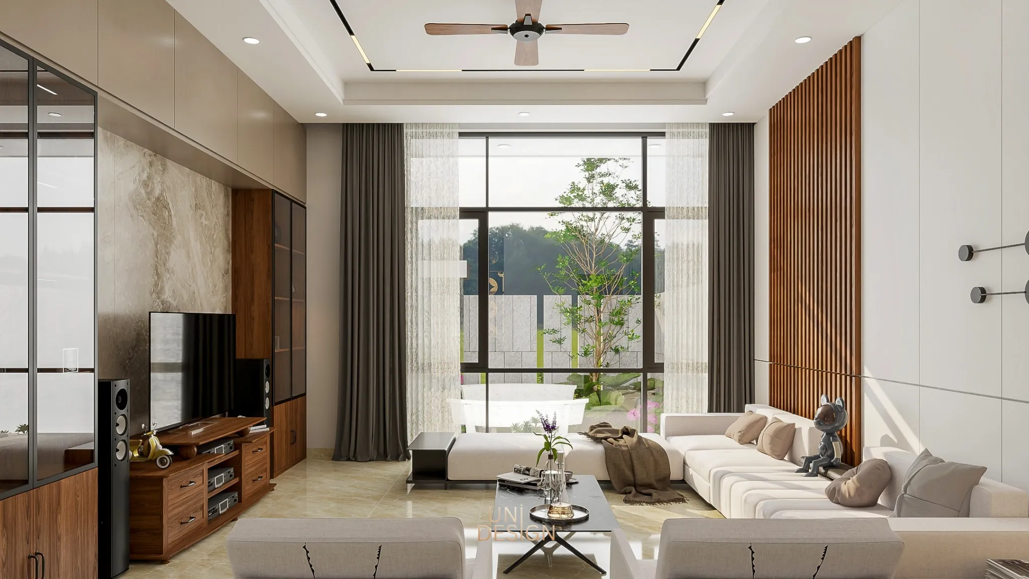 Nội thất biệt thự đương đại sân vườn br