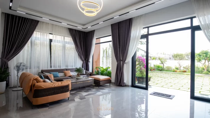 Nội thất biệt thự sân vườn xuyên mộc