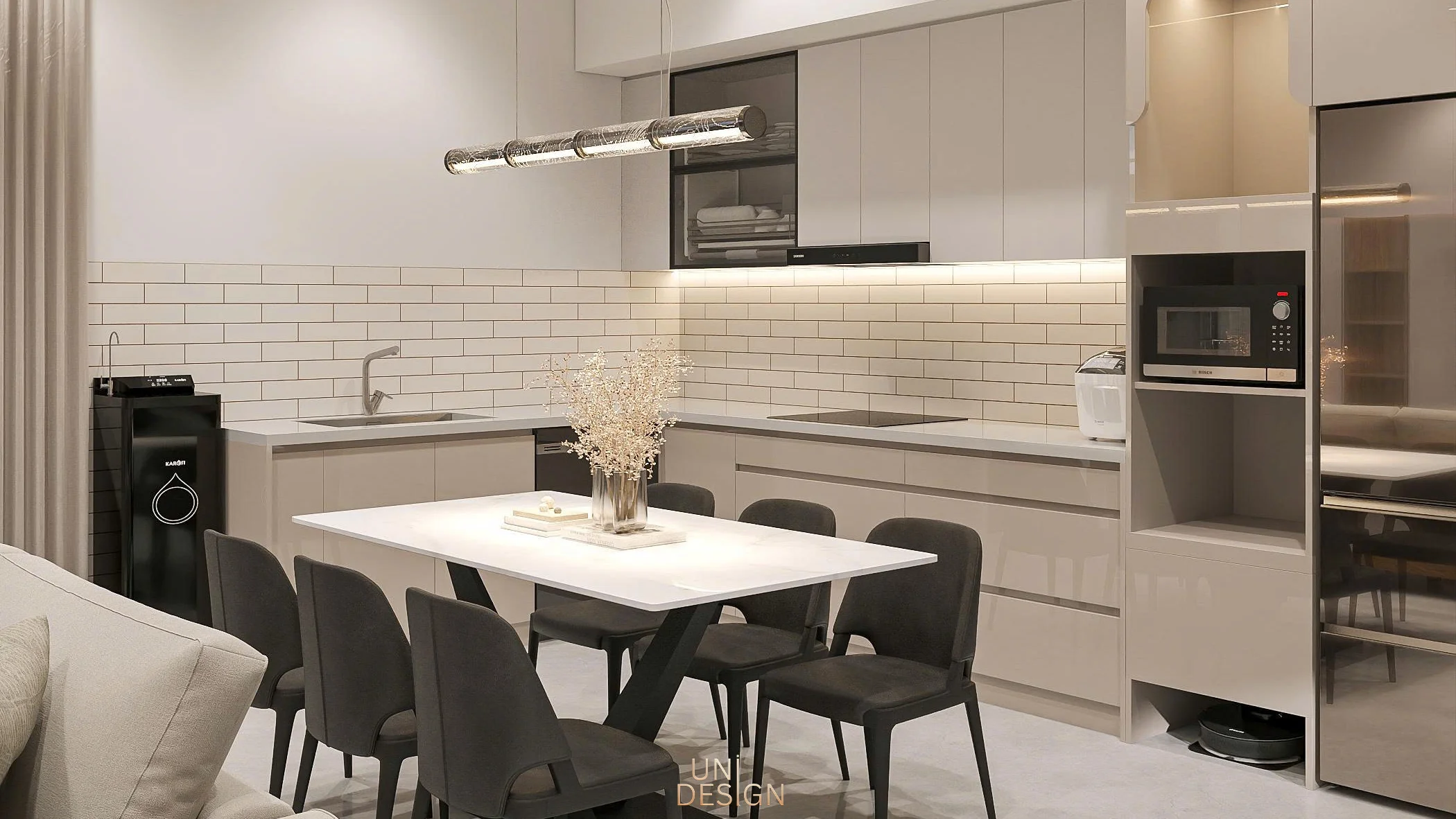 Nội thất nhà phố 2 tầng tối giản, hiện đại BR
