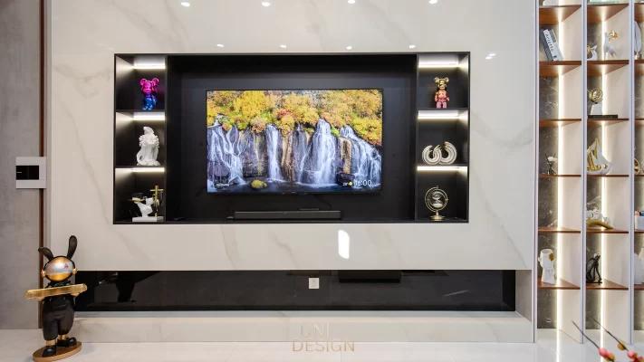 Nội thất phòng khách nhà phố hiện đại VT