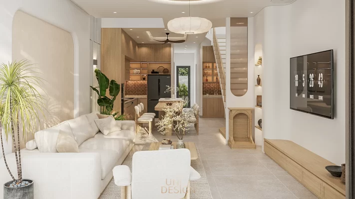 Phác thảo không gian từ sắc beige và gỗ