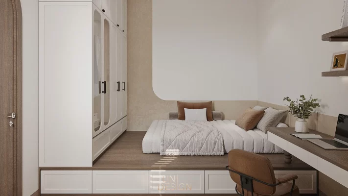 Nội thất phòng ngủ nhà phố Wabi Sabi Vũng Tàu